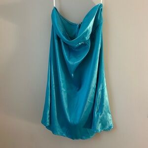Elegant Teal Satin Dress